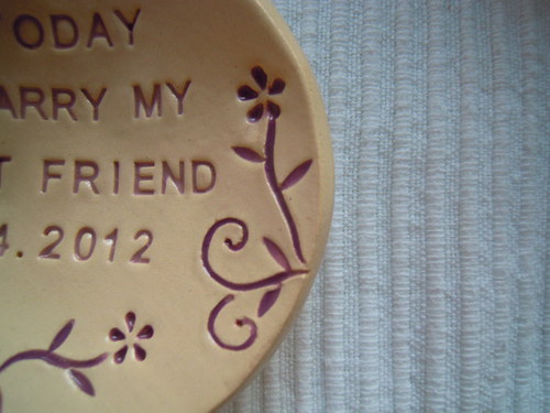 Na přání - svatební talířek " TODAY ..... " — foto 3
