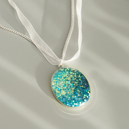 Náhrdelník GLITTER modrá — foto 2