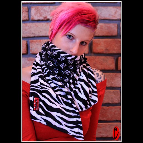 Zebra/skull minky šála — foto 2