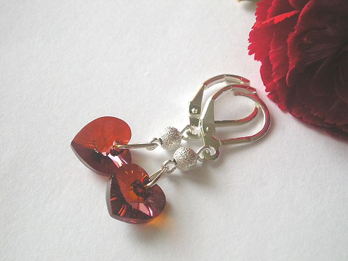 Swarovski náušnice Red Magma...SLEVA — foto 2