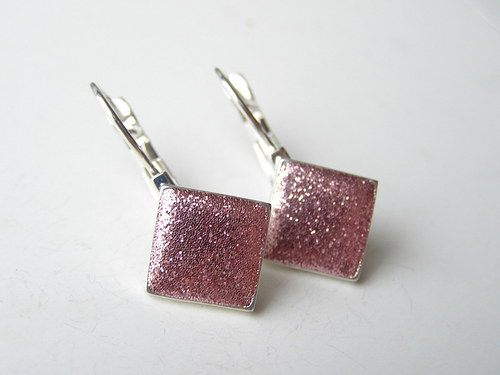 Koso naušnice pink glitter — foto 2
