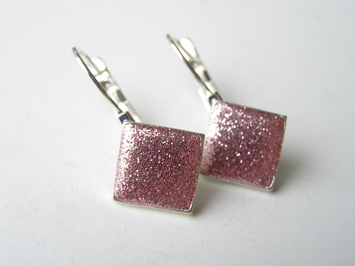 Koso naušnice pink glitter — foto 4