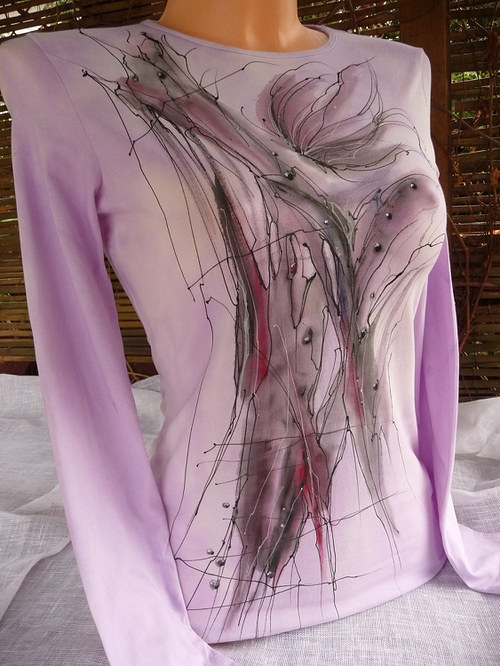 Dámské triko, abstraktní motiv. — foto 3
