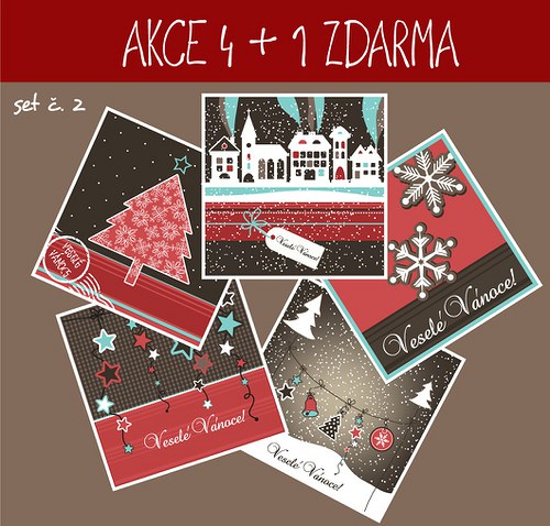 AKCE !!! Vánoční přání 4 +1 zdarma! — foto 4