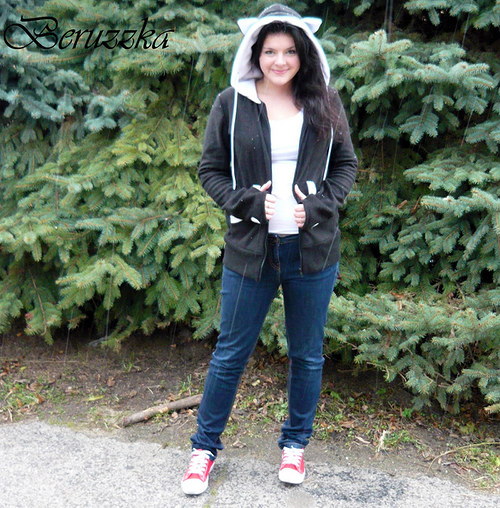 Jsi kočka - mikina s oušky na zip — foto 3