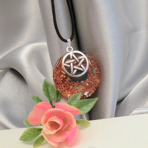 Orgonitový přívěsek - (8) Achát s pentagramem — foto 3