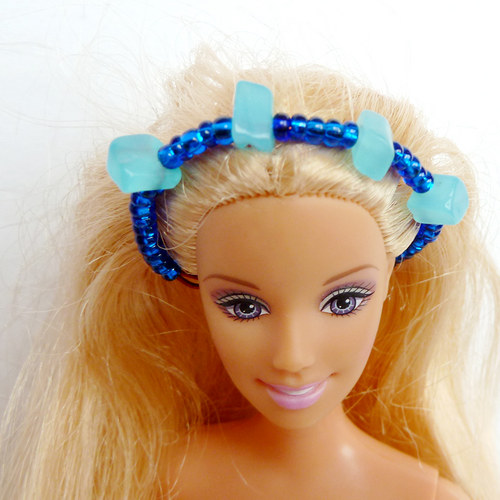 Modrý náhrdelník / čelenka pro Barbie 40% SLEVA — foto 3