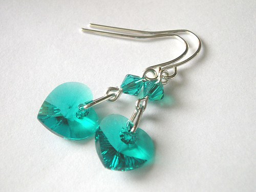 Swarovski srdíčka Blue Zircon — foto 2