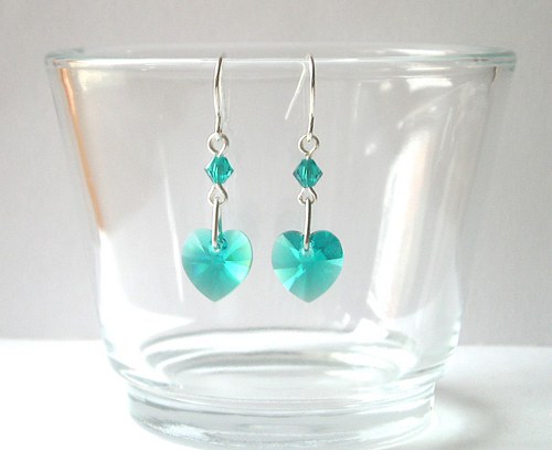 Swarovski srdíčka Blue Zircon — foto 3