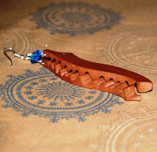 Dřevěné naušnice XXXIV. — foto 6