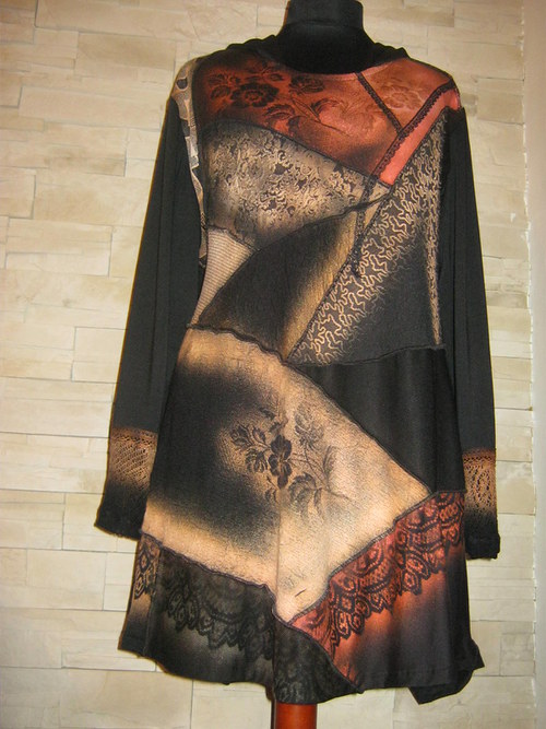 Halenka černý-PATCHWORK — foto 2