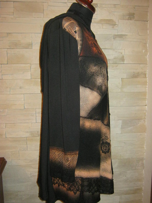 Halenka černý-PATCHWORK — foto 3