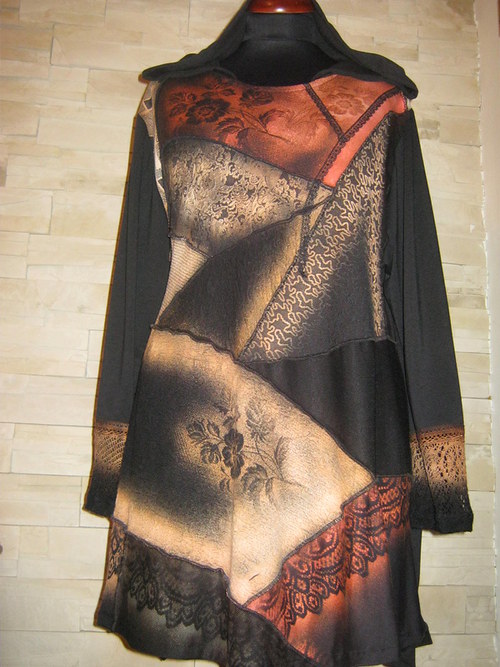 Halenka černý-PATCHWORK — foto 4