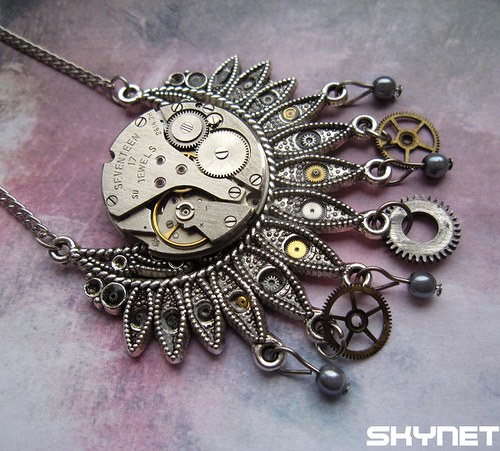 Steampunkový náhrdelník a náušnice — foto 2