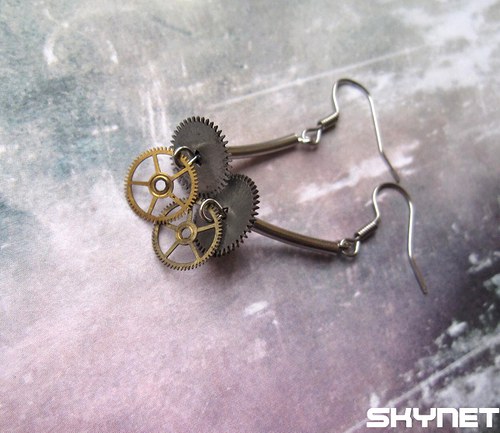 Steampunkový náhrdelník a náušnice — foto 3