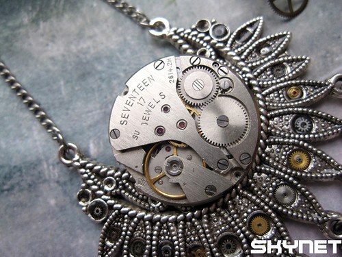 Steampunkový náhrdelník a náušnice — foto 5
