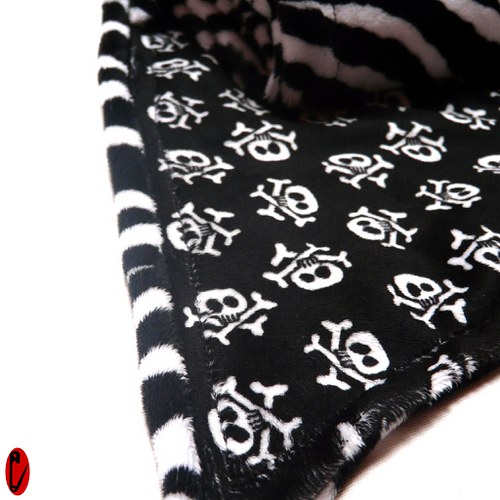 Zebra/skull minky šála — foto 4