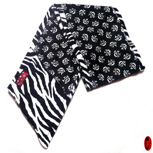 Zebra/skull minky šála — foto 5