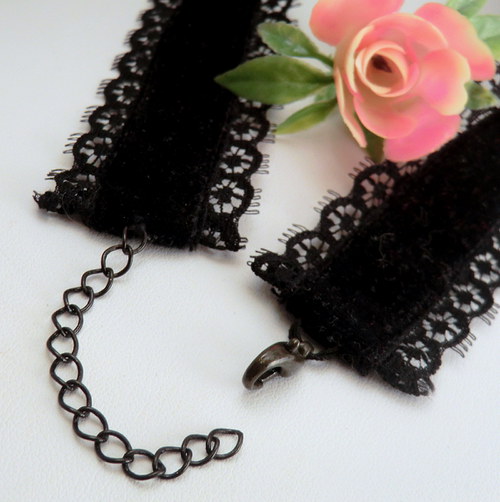 Černá sametka - chocker - Kamejková — foto 6