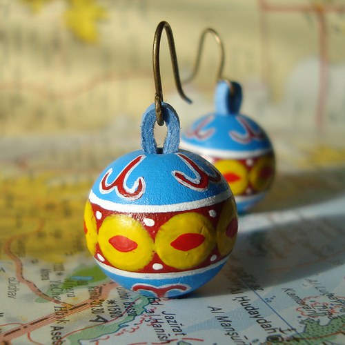 Eritrea - malované náušnice — foto 3