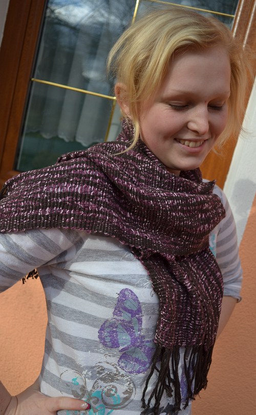 Fialkovo/černá šála — foto 3
