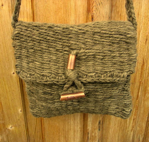 Khaki Tkaná Kabelka — foto 2