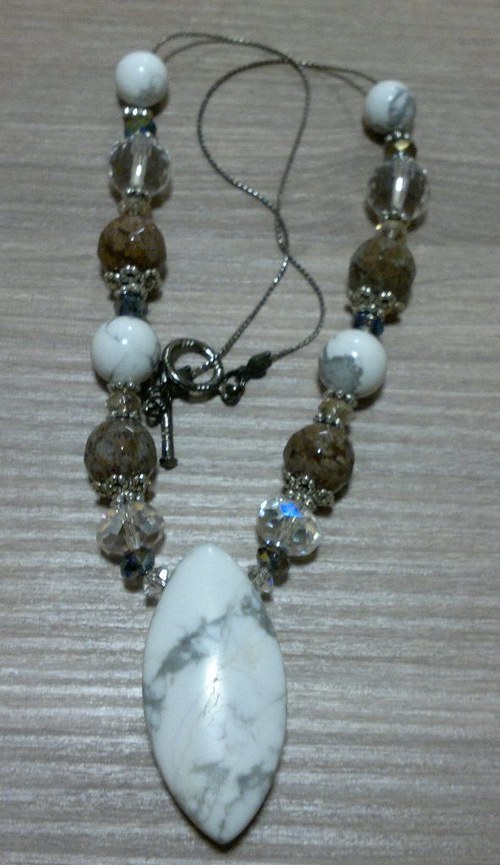 Sada - magnezit/howlit a swarovski — foto 2
