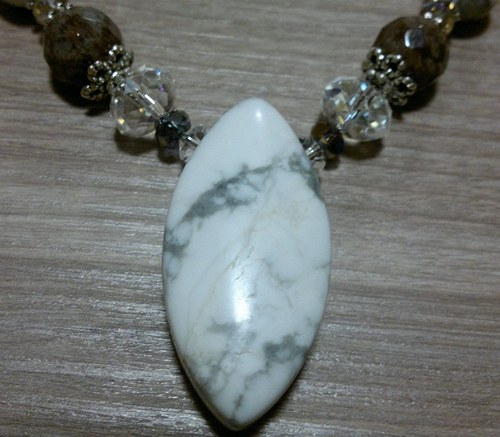 Sada - magnezit/howlit a swarovski — foto 3