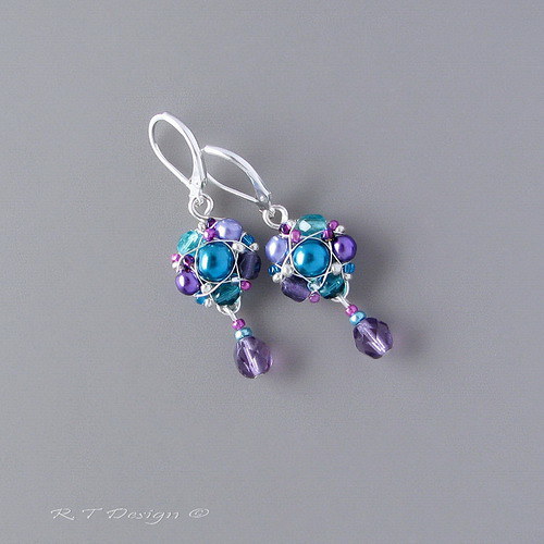 Náušničky Turquoise violets... — foto 2