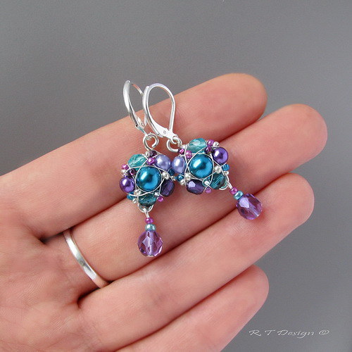 Náušničky Turquoise violets... — foto 3