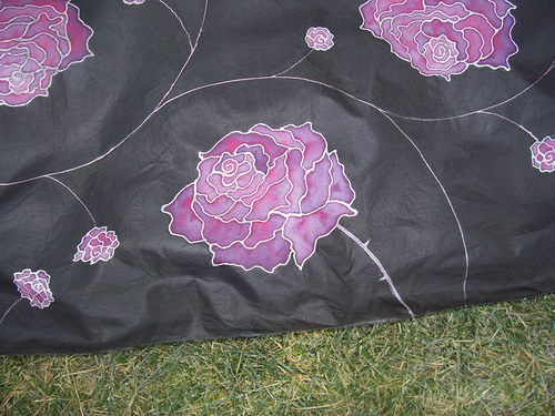 Hedvábný šál - Purpurová růže — foto 4