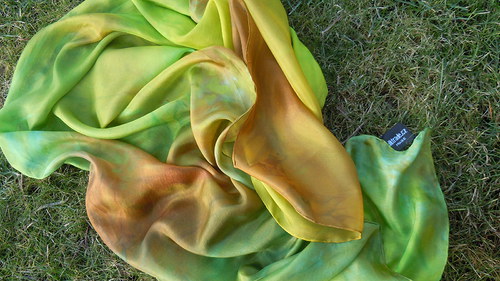 Zelenohnědé hedvábíčko 170x45 — foto 3