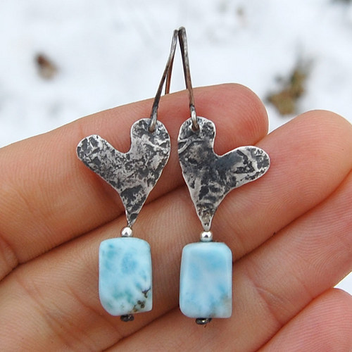 Larimar nesobecký - náušnice — foto 2