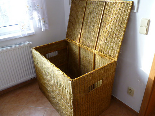 Koš velký s celopleteným víkem 100x60/75 cm — foto 4