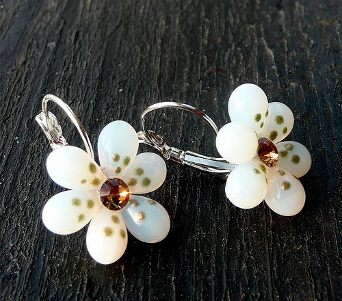 Náušnice : " Snow flowers " — foto 2