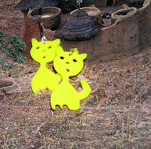 Kočičky žluté - náušnice ViolaArt — foto 2