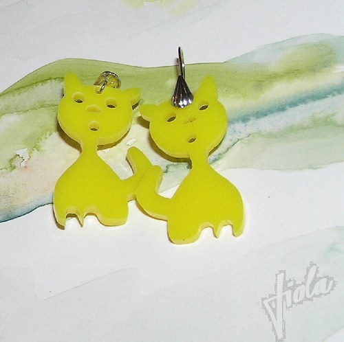 Kočičky žluté - náušnice ViolaArt — foto 3