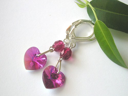 Swarovski náušnice Fuchsia AB... — foto 3