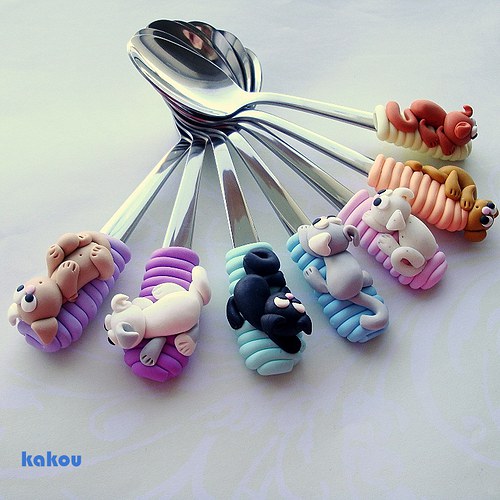 Čajová lžička - kočičky pastelové — foto 6