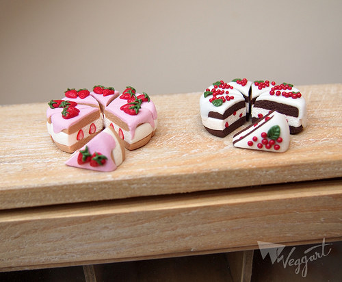 Náušnice miniaturní dortíky - VIŠNĚ — foto 3