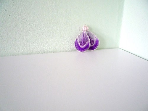 Náušnice - osamocené fialky — foto 2
