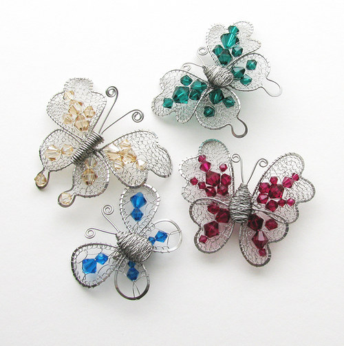 Motýl- brož Swarovski "Emerald" — foto 2