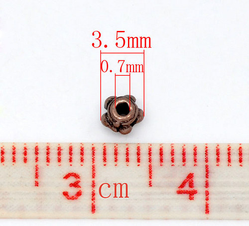 Korálek/ měděný/ 3,5mm/ 10ks — foto 2