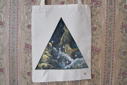 Geometric Galaxy taška Triangle turquoise galaxy — foto 2