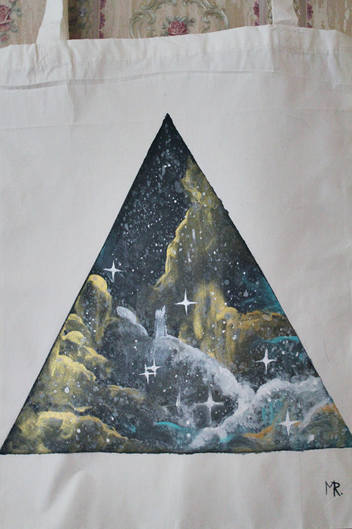 Geometric Galaxy taška Triangle turquoise galaxy — foto 3
