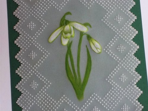 Sněženky - přání (pergamano) — foto 3