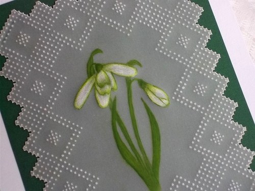 Sněženky - přání (pergamano) — foto 5