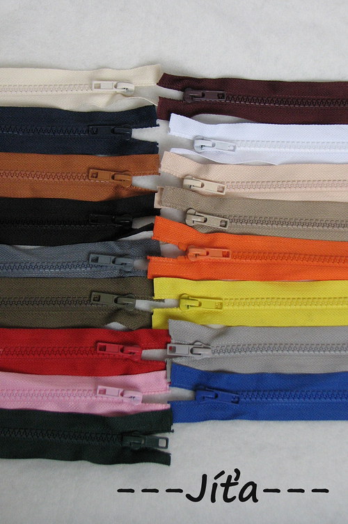 Zip kostěný 40 cm - bílá — foto 2