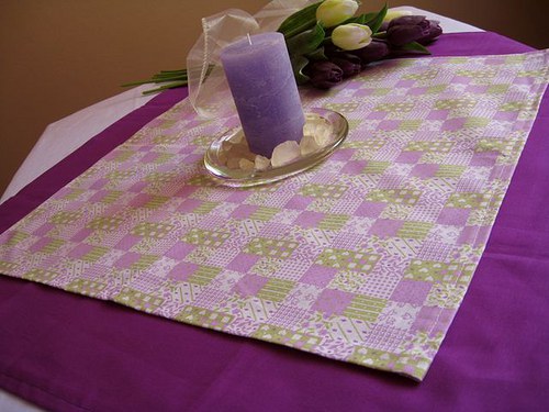 Fialový patchwork- souprava dvou ubrusů — foto 5