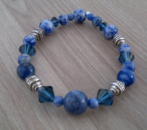 Náramek - sodalit a swarovski — foto 2